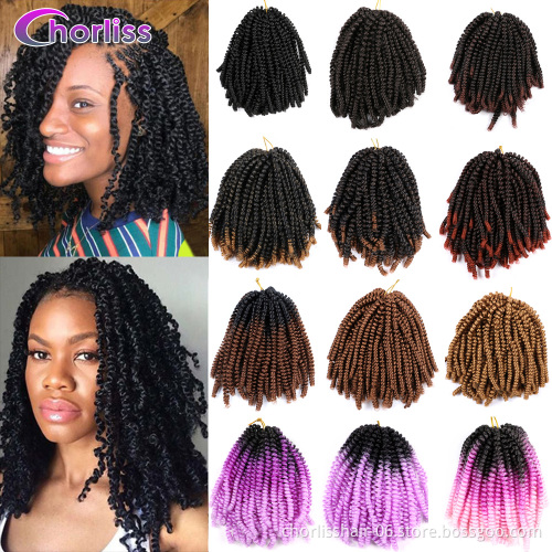 Wholesale Cheap 10''High Temperature Fiber Ombre Spring Twist Braiding Hair Crochet Hair Braid Synthetic Hair Extensions